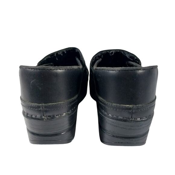 DANSKO! BLACK GENUINE LEATHER DESIGN ULTIMATE POSTURE/COMFORT CLOGS! SZ 7.5M - Picture 7 of 12